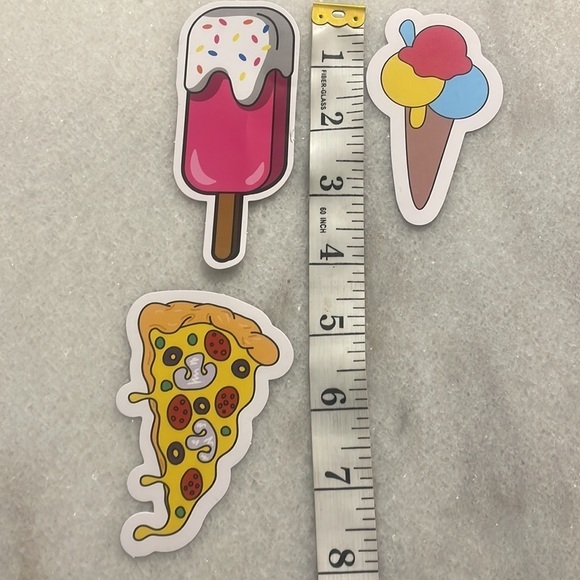 Stickers Foodies pizza ice cream popsicle vinyl stickers New Set of 3 - Picture 6 of 7
